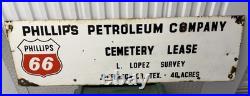 Phillips Petroleum Company Cemetery Lease Vintage Oil Field Sign