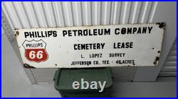Phillips Petroleum Company Cemetery Lease Vintage Oil Field Sign