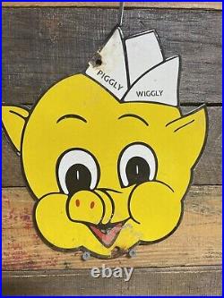 Piggly Wiggly Vintage Porcelain Sign Gas & Oil Diecut Pig Soda Food Store Market Piggly Wiggly Vintage Porcelain Sign Gas & Oil Diecut Pig Soda Food Store Market