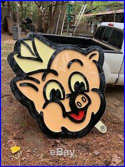 Piggly Wiggly original vintage sign rare grocery gas oil collectible
