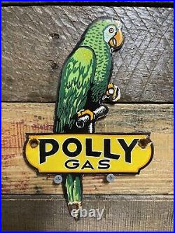 Polly Gasoline Vintage Porcelain Advertising Sign Gas & Oil Service Station Lube