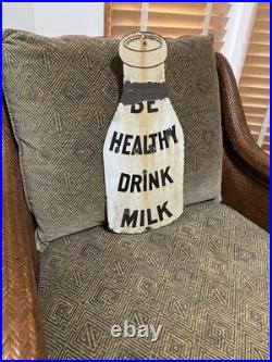 Porcelain Sign 1930s Original. Large Sign. Dairy Farm. Vintage. Be Healthy Drink