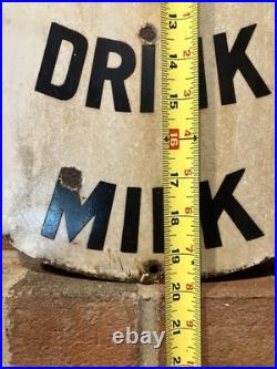 Porcelain Sign 1930s Original. Large Sign. Dairy Farm. Vintage. Be Healthy Drink