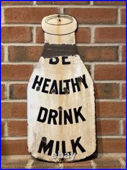 Porcelain Sign 1930s Original. Large Sign. Dairy Farm. Vintage. Be Healthy Drink Porcelain Sign 1930s Original. Large Sign. Dairy Farm. Vintage. Be Healthy Drink