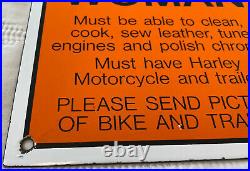 Porcelain Sign Vintage Harley Davidson Motorcycles Parts Service Dealership