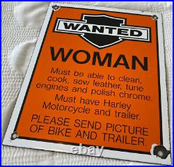 Porcelain Sign Vintage Harley Davidson Motorcycles Parts Service Dealership