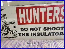 Porcelain hunting sign vintage 22×10