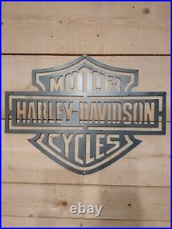 Premium HARLEY DAVIDSON MOTORCYCLE Logo Metal Sign Hand Finished Wall ART BIKE