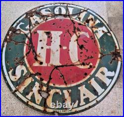 RARE EARLY VINTAGE PORCELAIN GASOLINA SINCLAIR Double SIDED SIGN 48 BIG