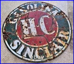 RARE EARLY VINTAGE PORCELAIN GASOLINA SINCLAIR Double SIDED SIGN 48 BIG