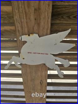 RARE VINTAGE MOBIL PEGASUS HORSE T-53 PORCELAIN SIGN 12x9.5