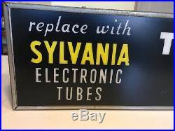 RARE VINTAGE1950's LIGHTED SIGN SYLVANIA RADIO TV TUBES WORKING GOOD CONDITION
