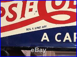 RARE Vintage 1939 Pepsi Cola Double Dot 2 Sided Advertising Flange Sign ORIGINAL