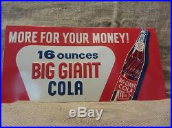 RARE Vintage Big Giant Cola Embossed Sign Antique Beverage Drink 9625