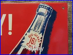 RARE Vintage Big Giant Cola Embossed Sign Antique Beverage Drink 9625