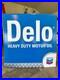 RARE-Vintage-Chevron-Delo-Heavy-Duty-Motor-Oil-Embossed-Square-Large-Sign-36-01-ju