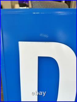 RARE Vintage Chevron Delo Heavy Duty Motor Oil Embossed Square Large Sign 36 RARE Vintage Chevron Delo Heavy Duty Motor Oil Embossed Square Large Sign 36