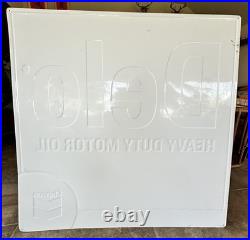 RARE Vintage Chevron Delo Heavy Duty Motor Oil Embossed Square Large Sign 36 RARE Vintage Chevron Delo Heavy Duty Motor Oil Embossed Square Large Sign 36