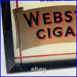 RARE Vintage Glass Reverse Painted Cigar Store General Store Advertising Sign