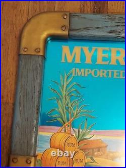 RARE Vintage Meyers Rum Advertising Mirror Wall Sign MADE IN USA