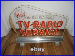 RARE Vintage RCA TUBES TV Radio Lighted Countertop Advertising SIGN