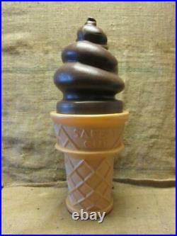 RARE Vintage Safe-T Ice Cream Cone Sign Bank 26 Tall Antique Old Dairy 9984