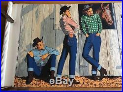 REDUCED! Original, rare and vintage Levi's advertising banner from early-1950s