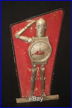 ROBOT MIDO ROBI WATCH store advertising display trade sign vintage clock 1940's