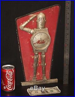 ROBOT MIDO ROBI WATCH store advertising display trade sign vintage clock 1940's