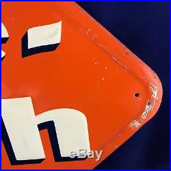 Rare 1940 Orange Crush Sign Embossed Vintage Advertising Soda Service Station