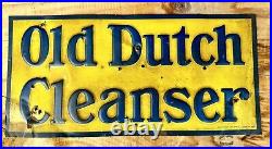 Rare Antique Old Dutch Cleanser Vintage Advertising Tin Sign General Store