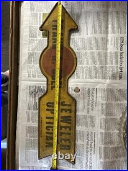Rare Frank A. Ubel Jeweler Optician St Paul MN Painted Tin Advertising Sign