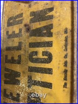 Rare Frank A. Ubel Jeweler Optician St Paul MN Painted Tin Advertising Sign