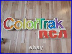 Rare Large 47x16 Vintage RCA ColorTrak Vacuform Advertising Sign Television