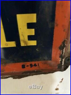 Rare Large Vintage 1940's Orange Crush Crushy Soda Pop 48 Embossed Metal Sign