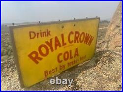 Rare Large Vintage Drink Royal Crown Cola Rc Soda POP Sign Best By Taste Test