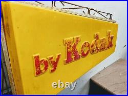 Rare Large Vintage Used Kodak Advertising Light Up Sign withBracket Amazing Colors