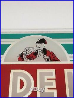 Rare VTG Peter Fox Deluxe Beer Reverse Paint Glass Bar Display Sign Chicago, IL