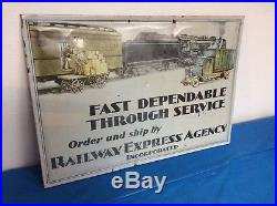Rare Vintage 1920's Railway Express Agency Railroad Sign real deal
