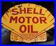 Rare-Vintage-1920-s-Shell-Motor-Oil-2-Sided-25-Porcelain-Metal-Sign-ORIGINAL-01-hmh