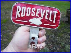 Rare Vintage 1935 FDR Franklin Roosevelt License plate topper gas oil auto sign