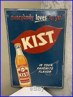 Rare Vintage 1950s Kist Soda Pop Metal Sign Advertising