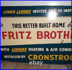 Rare! Vintage 1950s Lennie Lennox Heating & Air Conditioning Advertising Sign