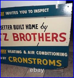 Rare! Vintage 1950s Lennie Lennox Heating & Air Conditioning Advertising Sign