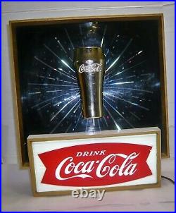 Rare Vintage 1960's Coca-cola Starburst Glass Lightup Sign