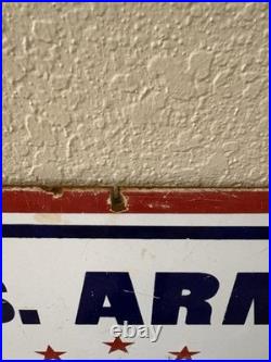 Rare Vintage Army/Air Force Double Sided Porcelain Recruitment Sign 37 X 23