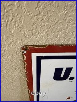 Rare Vintage Army/Air Force Double Sided Porcelain Recruitment Sign 37 X 23