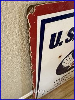 Rare Vintage Army/Air Force Double Sided Porcelain Recruitment Sign 37 X 23