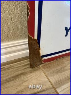 Rare Vintage Army/Air Force Double Sided Porcelain Recruitment Sign 37 X 23