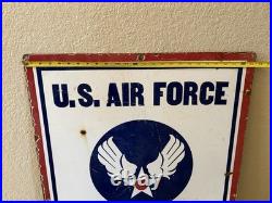 Rare Vintage Army/Air Force Double Sided Porcelain Recruitment Sign 37 X 23